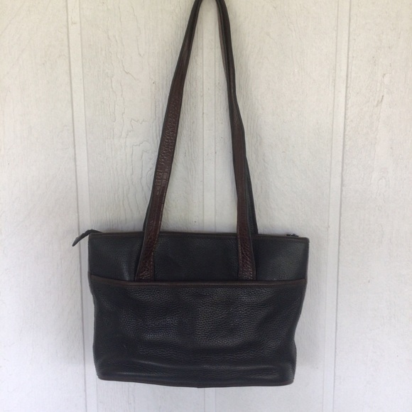 BRIGHTON BLACK LEATHER SHOULDER BAG - Picture 2 of 16